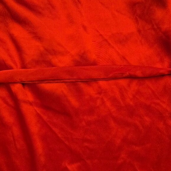 Frederick's of Hollywood Red Satin Lace Trim Robe Size 1X/2X EUC Kimono Style - Picture 7 of 7